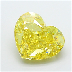 Picture of Lab Grown Diamond 5.68 Carats, Heart with  Cut, Fancy Vivid Yellow Color, VS1 Clarity and Certified by IGI