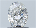 Natural Diamond 0.72 Carats, Oval with  Cut, H Color, VVS1 Clarity and Certified by GIA