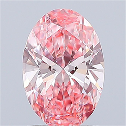 Picture of Lab Grown Diamond 1.50 Carats, Oval with  Cut, Fancy Vivid Pink Color, VS1 Clarity and Certified by IGI