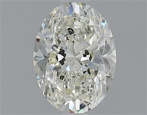 Picture of Natural Diamond 1.00 Carats, Oval with  Cut, J Color, SI2 Clarity and Certified by IGI