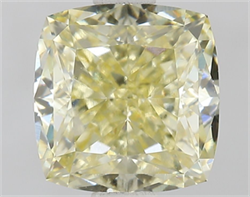 Picture of Lab Grown Diamond 1.61 Carats, CUSHION MODIFIED with  Cut, Fancy Yellow Color, VVS2 Clarity and Certified by IGI