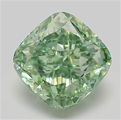 Picture of Lab Grown Diamond 2.10 Carats, CUSHION MODIFIED with  Cut, Fancy Vivid Green Color, VVS2 Clarity and Certified by IGI