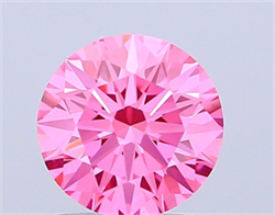 Picture of Lab Grown Diamond 1.53 Carats, Round with Ideal Cut, Fancy Vivid Pink Color, VVS2 Clarity and Certified by IGI
