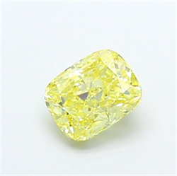 Picture of Lab Grown Diamond 1.22 Carats, CUSHION MODIFIED with  Cut, Fancy Intense Yellow Color, VS1 Clarity and Certified by IGI