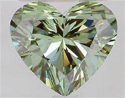 Picture of Lab Grown Diamond 2.31 Carats, Heart with  Cut, Fancy Vivid Green Color, VVS1 Clarity and Certified by IGI