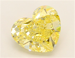 Picture of Lab Grown Diamond 2.63 Carats, Heart with  Cut, Fancy Intense Yellow Color, VS1 Clarity and Certified by IGI