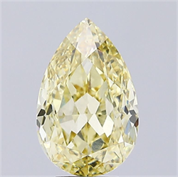 Picture of Lab Grown Diamond 7.16 Carats, Pear with  Cut, Fancy Intense Yellow Color, VVS2 Clarity and Certified by IGI