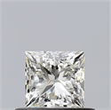 Natural Diamond 0.50 Carats, Princess with  Cut, J Color, VVS1 Clarity and Certified by GIA