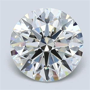 Picture of Natural Diamond 2.08 Carats, Round with Excellent Cut, H Color, VVS2 Clarity and Certified by GIA