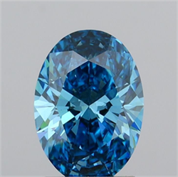 Picture of Lab Grown Diamond 2.00 Carats, Oval with  Cut, Fancy Vivid Blue Color, VS2 Clarity and Certified by IGI