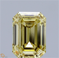 Picture of Lab Grown Diamond 8.01 Carats, Emerald with  Cut, Fancy Intense Yellow Color, VS2 Clarity and Certified by IGI