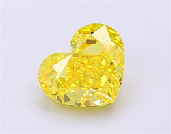 Picture of Lab Grown Diamond 1.52 Carats, Heart with  Cut, Fancy Vivid Yellow Color, VS1 Clarity and Certified by IGI