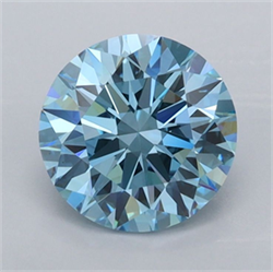 Picture of Lab Grown Diamond 1.45 Carats, Round with Ideal Cut, Fancy Vivid Blue Color, VVS1 Clarity and Certified by IGI