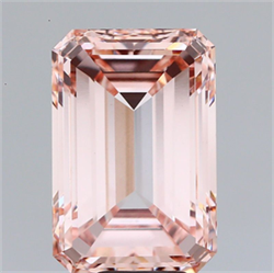 Picture of Lab Grown Diamond 9.00 Carats, Emerald with  Cut, Fancy Pink Color, VS1 Clarity and Certified by IGI