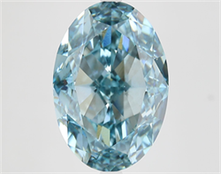 Picture of Lab Grown Diamond 11.03 Carats, Oval with  Cut, Fancy Vivid Blue Color, VS1 Clarity and Certified by IGI