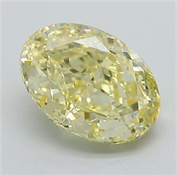 Picture of Lab Grown Diamond 1.51 Carats, Oval with  Cut, Fancy Intense Yellow Color, VVS2 Clarity and Certified by IGI