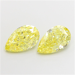 Picture of Lab Grown Diamond 3.08 Carats, Pear with  Cut, Fancy Intense Yellow Color, VS1 Clarity and Certified by IGI