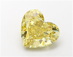 Picture of Lab Grown Diamond 3.25 Carats, Heart with  Cut, Fancy Yellow Color, VS1 Clarity and Certified by IGI