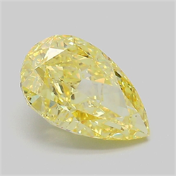 Picture of Lab Grown Diamond 2.10 Carats, Pear with  Cut, Fancy Vivid Yellow Color, VS1 Clarity and Certified by IGI