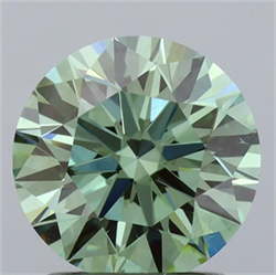 Picture of Lab Grown Diamond 1.50 Carats, Round with Ideal Cut, Fancy Vivid Green Color, VS2 Clarity and Certified by IGI
