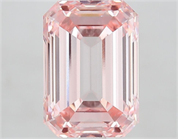 Picture of Lab Grown Diamond 4.70 Carats, Emerald with  Cut, Fancy Intense Pink Color, VVS2 Clarity and Certified by IGI