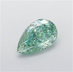 Picture of Lab Grown Diamond 2.02 Carats, Pear with  Cut, Fancy Vivid Green Color, VVS2 Clarity and Certified by IGI