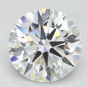 Picture of Lab Grown Diamond 2.52 Carats, Round with Excellent Cut, D Color, VVS1 Clarity and Certified by GIA