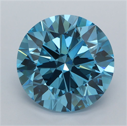 Picture of Lab Grown Diamond 5.00 Carats, Round with Excellent Cut, Fancy Vivid Blue Color, VVS2 Clarity and Certified by IGI