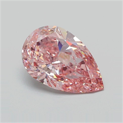 Picture of Lab Grown Diamond 2.46 Carats, Pear with  Cut, Fancy Vivid Pink Color, VS1 Clarity and Certified by IGI