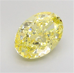 Picture of Lab Grown Diamond 2.50 Carats, Oval with  Cut, Fancy Intense Yellow Color, VVS2 Clarity and Certified by IGI
