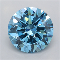 Picture of Lab Grown Diamond 2.00 Carats, Round with Excellent Cut, Fancy Vivid Blue Color, VS1 Clarity and Certified by IGI