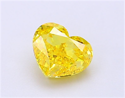 Picture of Lab Grown Diamond 1.23 Carats, Heart with  Cut, Fancy Vivid Yellow Color, VVS2 Clarity and Certified by IGI