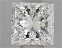 Natural Diamond 0.52 Carats, Princess with  Cut, H Color, VVS1 Clarity and Certified by IGI