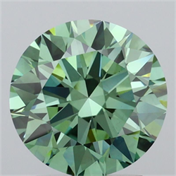 Picture of Lab Grown Diamond 2.23 Carats, Round with Ideal Cut, Fancy Vivid Green Color, VVS2 Clarity and Certified by IGI
