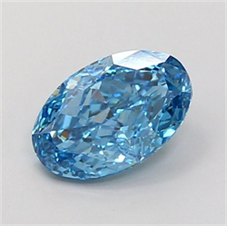Picture of Lab Grown Diamond 1.62 Carats, Oval with  Cut, Fancy Vivid Blue Color, VS1 Clarity and Certified by IGI