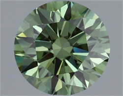 Picture of Lab Grown Diamond 2.06 Carats, Round with Ideal Cut, Fancy Vivid Green Color, VS1 Clarity and Certified by IGI