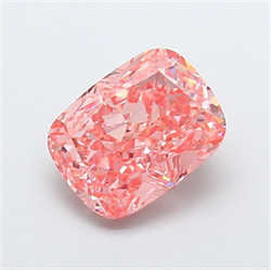 Picture of Lab Grown Diamond 2.96 Carats, CUSHION MODIFIED with  Cut, Fancy Vivid Pink Color, VS2 Clarity and Certified by IGI