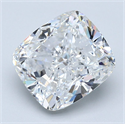 Natural Diamond 3.40 Carats, Cushion with  Cut, F Color, SI1 Clarity and Certified by GIA