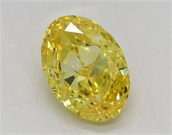 Picture of Lab Grown Diamond 1.52 Carats, Oval with  Cut, Fancy Vivid Yellow Color, VVS2 Clarity and Certified by IGI