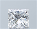 Natural Diamond 0.50 Carats, Princess with  Cut, D Color, VVS1 Clarity and Certified by GIA