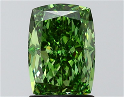 Picture of Lab Grown Diamond 2.03 Carats, CUSHION MODIFIED with  Cut, Fancy Vivid Green Color, VVS2 Clarity and Certified by IGI