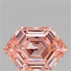Picture of Lab Grown Diamond 1.45 Carats, HEXAGONAL with  Cut, Fancy Vivid Pink Color, VS1 Clarity and Certified by IGI