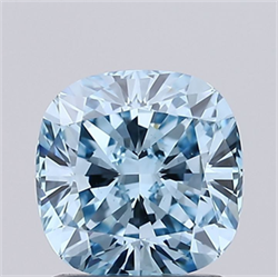 Picture of Lab Grown Diamond 1.41 Carats, CUSHION MODIFIED with  Cut, Fancy Vivid Blue Color, VS1 Clarity and Certified by IGI
