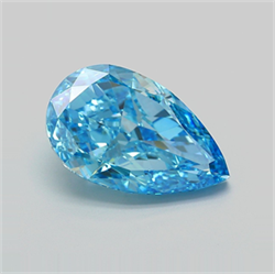 Picture of Lab Grown Diamond 5.52 Carats, Pear with  Cut, Fancy Vivid Blue Color, VVS2 Clarity and Certified by IGI