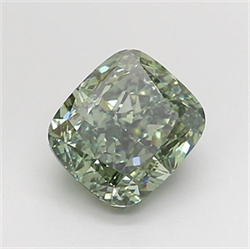 Picture of Lab Grown Diamond 2.05 Carats, CUSHION MODIFIED with  Cut, Fancy Vivid Green Color, VS2 Clarity and Certified by IGI