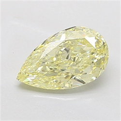 Picture of Lab Grown Diamond 1.50 Carats, Pear with  Cut, Fancy Intense Yellow Color, VS2 Clarity and Certified by IGI