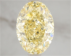 Picture of Lab Grown Diamond 3.07 Carats, Oval with  Cut, Fancy Vivid Yellow Color, VS1 Clarity and Certified by IGI