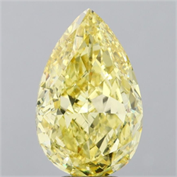 Picture of Lab Grown Diamond 7.17 Carats, Pear with  Cut, Fancy Vivid Yellow Color, VS1 Clarity and Certified by IGI