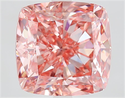 Picture of Lab Grown Diamond 7.37 Carats, CUSHION MODIFIED with  Cut, Fancy Vivid Pink Color, VVS2 Clarity and Certified by IGI