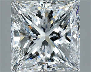 Picture of Natural Diamond 1.01 Carats, Princess with  Cut, E Color, VS1 Clarity and Certified by GIA